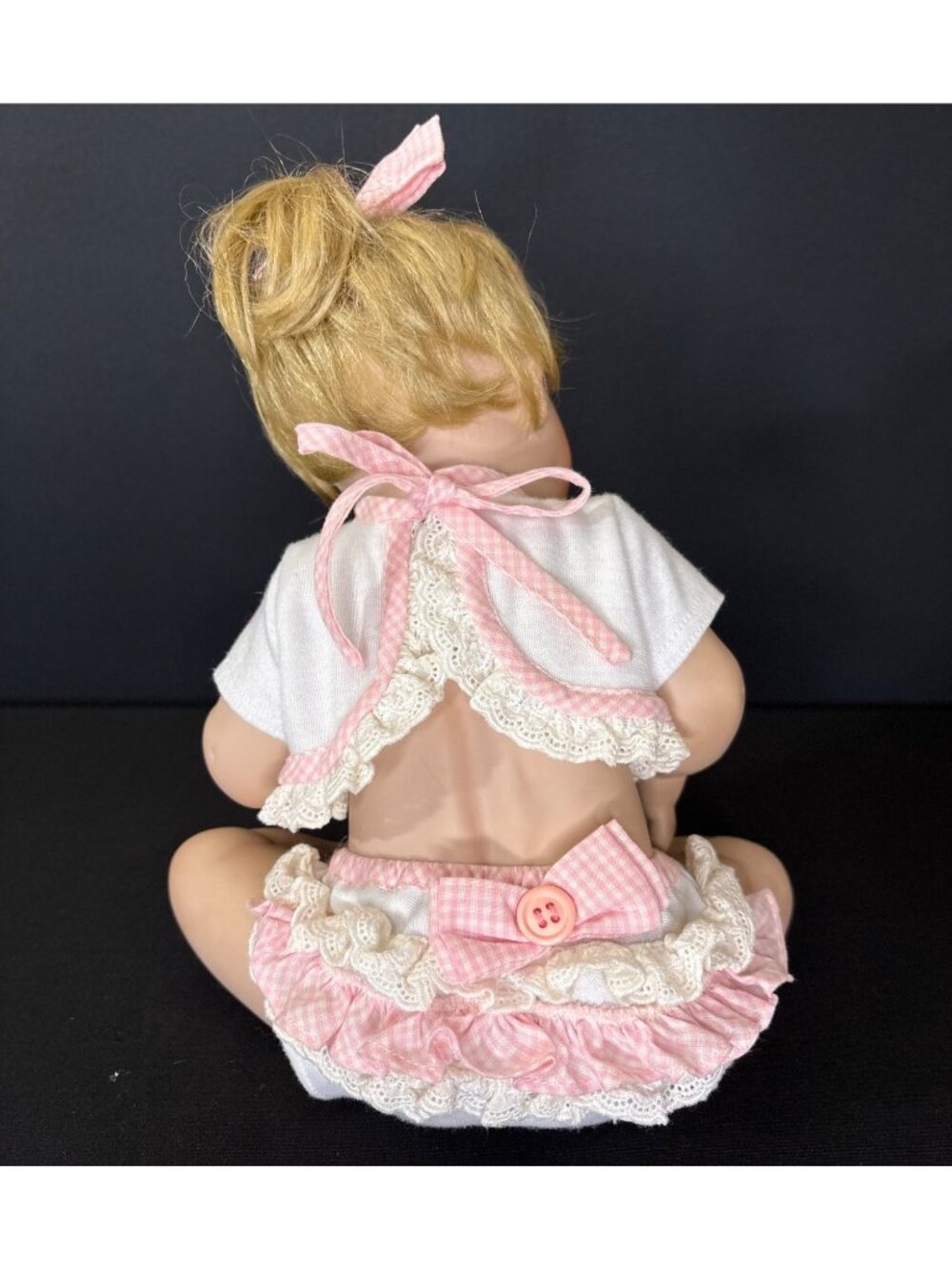 Ashton-Drake Galleries 1993 "Cute As A Button" Baby Doll Blonde Hair Pink Outfit - Picture 13 of 16